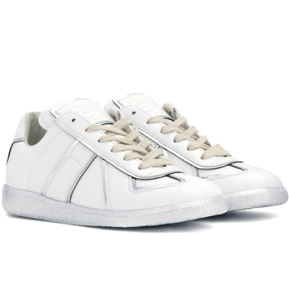 MAISON  MARGIELA II WHITE & SILVER SNEAKERS - Picture 6 of 9
